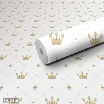 WALLWEAR - Self Adhesive Wallpaper For Walls And Wall Sticker For Home D&eacute;cor (GoldenCrown) Extra Large Size (300x40cm) 3D Wall Papers For Bedroom, Livingroom, Kitchen, Hall, Office Etc Decorations