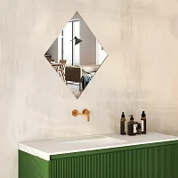 DeCorner -Self Adhesive Plastic Basin Mirror for Wall Stickers (30x20) cm Frameless Flexible Mirror for Bathroom | Bedroom | Living Room ( WS | DiamondMirror) Mirror Wall Decor-thumb2