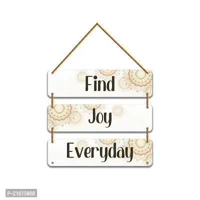 DeCorner Decorative Wooden Printed all Hanger | Wall Decor for Living Room | Wall Hangings for Home Decoration | Bedroom Wall Decor | Wooden Wall Hangings Home.(Find Joy Everyday)