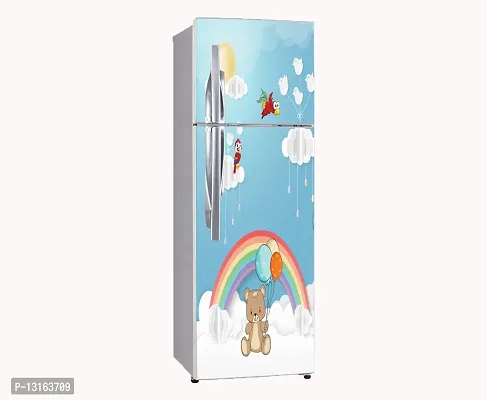 Self Adhesive Fridge Sticker Single/Double Door Full Size (160x60) Cm Fridge Stickers | Refrigerator Wall Stickers for Kitchen Decoration | Sticker for Fridge Door (RainbowTeddy)-thumb4