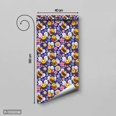 Self Adhesive Wallpapers (BabyBees) Wall Stickers Extra Large (300x40cm) for Bedroom | Livingroom | Kitchen | Hall Etc-thumb2