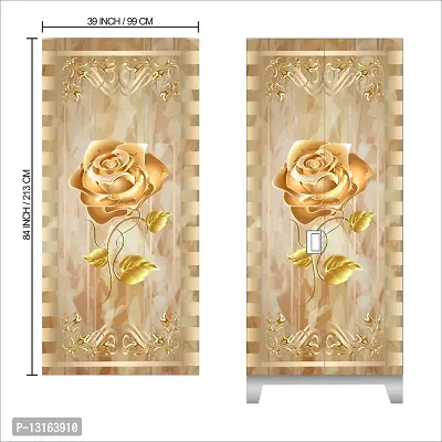 Self Adhesive Almirah Stickers, Wall Stickers, Decorative Sticker Wallpaper for Home Wardrobe Doors (MetallicRoseAlmira) PVC Vinyl Size Large (39 x 84 Inch)-thumb2