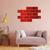 DeCorner Mirror Stickers for Wall | Pack of (15 Big Frame Red) 3D Acrylic Decorative Mirror Wall Stickers, Mirror for Wall | Home | Almira | Bedroom | Bathroom | Hall | Kitchen | KidsRoom Etc.-thumb3