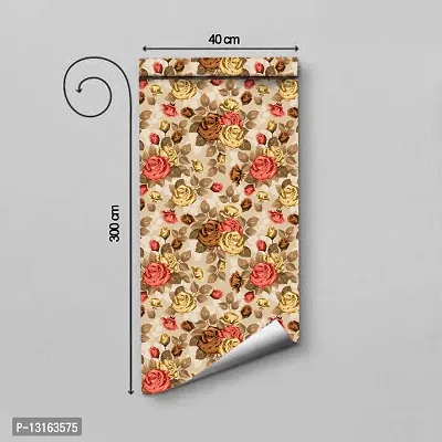 Self Adhesive Wallpapers (VintageRose) Wall Stickers Extra Large (300x40cm) for Bedroom | Livingroom | Kitchen | Hall Etc-thumb2