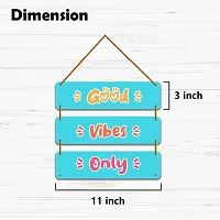 DeCorner Decorative Wooden Printed all Hanger | Wall Decor for Living Room | Wall Hangings for Home Decoration | Bedroom Wall Decor | Wooden Wall Hangings Home.(Good Vibes Only)-thumb1