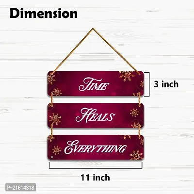 DeCorner Decorative Wooden Printed all Hanger | Wall Decor for Living Room | Wall Hangings for Home Decoration | Bedroom Wall Decor | Wooden Wall Hangings Home.(Time Heals Everything)-thumb2