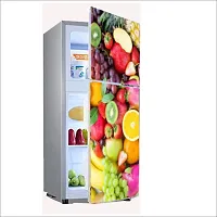 Self Adhesive Fridge Sticker Single/Double Door Full Size (160x60) Cm Fridge Stickers | Refrigerator Wall Stickers for Kitchen Decoration | Sticker for Fridge Door (Fruits)-thumb3