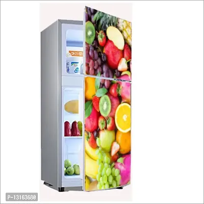 Self Adhesive Fridge Sticker Single/Double Door Full Size (160x60) Cm Fridge Stickers | Refrigerator Wall Stickers for Kitchen Decoration | Sticker for Fridge Door (Fruits)-thumb4