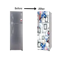 Self Adhesive Fridge Sticker Single/Double Door Full Size (160x60) Cm Fridge Stickers | Refrigerator Wall Stickers for Kitchen Decoration | Sticker for Fridge Door (FlyFrame)-thumb4