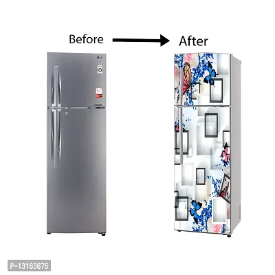 Self Adhesive Fridge Sticker Single/Double Door Full Size (160x60) Cm Fridge Stickers | Refrigerator Wall Stickers for Kitchen Decoration | Sticker for Fridge Door (FlyFrame)-thumb5