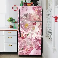 Self Adhesive Fridge Sticker Single/Double Door Full Size (160x60) Cm Fridge Stickers | Refrigerator Wall Stickers for Kitchen Decoration | Sticker for Fridge Door (PinkButterflies)-thumb2