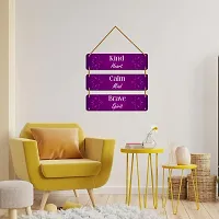 DeCorner Decorative Wooden Printed all Hanger | Wall Decor for Living Room | Wall Hangings for Home Decoration | Bedroom Wall Decor | Wooden Wall Hangings Home.(Kind Calm Brave)-thumb1