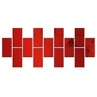 DeCorner Self Adhesive Mirror Wall Stickers | Pack of (13 Big Frame Red) 3D Acrylic Decorative Mirror Stickers, Mirror for Wall | Home | Bedroom | Bathroom | Kitchen | Festivals Decoration.-thumb3