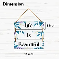 DeCorner Decorative Wooden Printed all Hanger | Wall Decor for Living Room | Wall Hangings for Home Decoration | Bedroom Wall Decor | Wooden Wall Hangings Home.(Life Is Beautiful)-thumb3