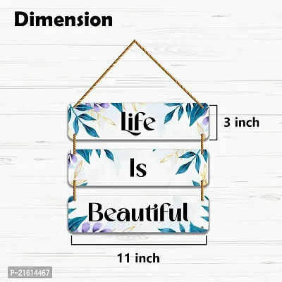 DeCorner Decorative Wooden Printed all Hanger | Wall Decor for Living Room | Wall Hangings for Home Decoration | Bedroom Wall Decor | Wooden Wall Hangings Home.(Life Is Beautiful)-thumb4