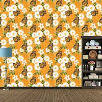 WALLWEAR - Self Adhesive Wallpaper For Walls And Wall Sticker For Home D&eacute;cor (ButterflyWithSunflower) Extra Large Size (300x40cm) 3D Wall Papers For Bedroom, Livingroom, Kitchen, Hall, Office Etc Decorations-thumb3