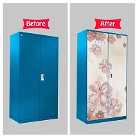 Self Adhesive Almirah Stickers, Wall Stickers, Decorative Sticker Wallpaper for Home Wardrobe Doors (FallingFlowerAlmira) PVC Vinyl Size Large (39 x 84 Inch)-thumb4