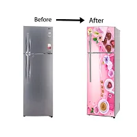 Self Adhesive Fridge Sticker Single/Double Door Full Size (160x60) Cm Fridge Stickers | Refrigerator Wall Stickers for Kitchen Decoration | Sticker for Fridge Door (ChoclateHeart)-thumb4