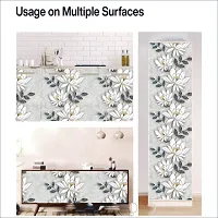 Self Adhesive Wallpapers (SilverLotusFlower) Wall Stickers Extra Large (300x40cm) for Bedroom | Livingroom | Kitchen | Hall Etc-thumb4