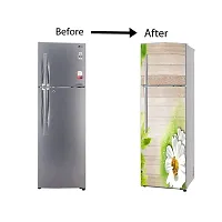 Self Adhesive Fridge Sticker Single/Double Door Full Size (160x60) Cm Fridge Stickers | Refrigerator Wall Stickers for Kitchen Decoration | Sticker for Fridge Door (BeeWhiteFlower)-thumb4