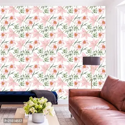 DeCorner - Self Adhesive Wallpaper for Walls (GulabiFool) Extra Large Size (300x40) Cm Wall Stickers for Bedroom | Wall Stickers for Living Room | Wall Stickers for Kitchen | Pack of-1-thumb2