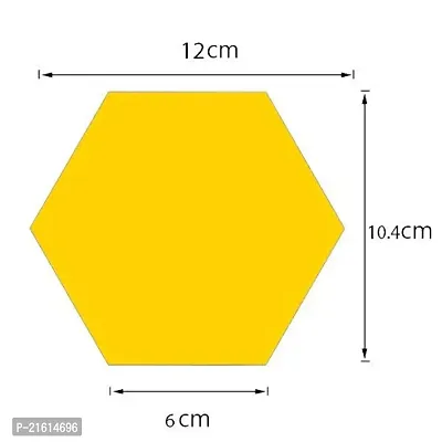 DeCorner - Hexagon 30 Golden Decorative Mirror Stickers for Wall, Wall Mirror Stickers, 3D Acrylic Stickers Wall Stickers for Hall Room, Bed Room, Kitchen Living Room Kids Room.-thumb2