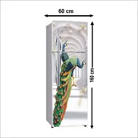 Self Adhesive Fridge Sticker Single/Double Door Full Size (160x60) Cm Fridge Stickers | Refrigerator Wall Stickers for Kitchen Decoration | Sticker for Fridge Door (DoublePeacock)-thumb1