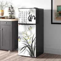 Self Adhesive Fridge Sticker Single/Double Door Full Size (160x60) Cm Fridge Stickers | Refrigerator Wall Stickers for Kitchen Decoration | Sticker for Fridge Door (ChineseGrass)-thumb2