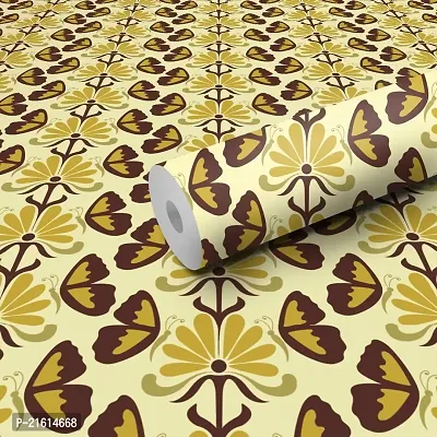 DeCorner - Self Adhesive Wallpaper for Walls (YellowButterfly) Extra Large Size (300x40) Cm Wall Stickers for Bedroom | Wall Stickers for Living Room | Wall Stickers for Kitchen | Pack of-1