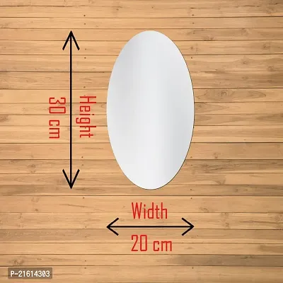 DeCorner -Self Adhesive Plastic Oval Mirror for Wall Stickers (30x20) cm Frameless Flexible Mirror for Bathroom | Bedroom | Living Room (C-OvalMirror) Mirror Wall Decor-thumb4