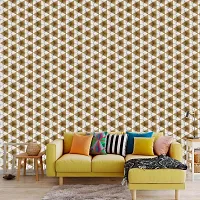 DeCorner - Self Adhesive Wallpaper for Walls (YellowWhiteTriangle) Extra Large Size (300x40) Cm Wall Stickers for Bedroom | Wall Stickers for Living Room | Wall Stickers for Kitchen | Pack of-1-thumb1