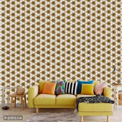 DeCorner - Self Adhesive Wallpaper for Walls (YellowWhiteTriangle) Extra Large Size (300x40) Cm Wall Stickers for Bedroom | Wall Stickers for Living Room | Wall Stickers for Kitchen | Pack of-1-thumb2