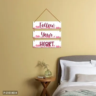 DeCorner Decorative Wooden Printed all Hanger | Wall Decor for Living Room | Wall Hangings for Home Decoration | Bedroom Wall Decor | Wooden Wall Hangings Home.(Follow Your Heart)-thumb3