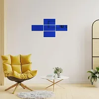 DeCorner Mirror Stickers for Wall | Pack of (5 Big Frame Blue) 3D Acrylic Decorative Mirror Wall Stickers, Mirror for Wall | Home | Almira | Bedroom | Bathroom | Hall | Kitchen | KidsRoom Etc.-thumb3