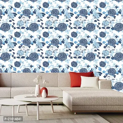 DeCorner - Self Adhesive Wallpaper for Walls (BlueFlowerLeaf) Extra Large Size (300x40) Cm Wall Stickers for Bedroom | Wall Stickers for Living Room | Wall Stickers for Kitchen | Pack of-1-thumb3