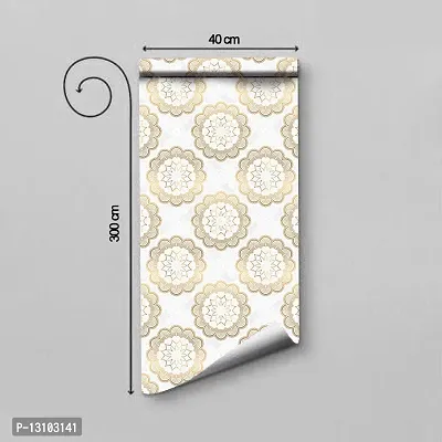 WALLWEAR - Self Adhesive Wallpaper For Walls And Wall Sticker For Home D&eacute;cor (GoldenRangoli) Extra Large Size (300x40cm) 3D Wall Papers For Bedroom, Livingroom, Kitchen, Hall, Office Etc Decorations-thumb2