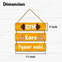 DeCorner Decorative Wooden Printed all Hanger | Wall Hanging Decor | Wall Decor | Wall Decorative Showpiece (30x30) Cm Wall Decor Hanging| Funky Slogan (Gym Karo Pyaar Nahi).-thumb1