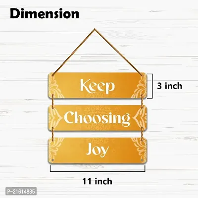 DeCorner Decorative Wooden Printed all Hanger | Wall Decor for Living Room | Wall Hangings for Home Decoration | Bedroom Wall Decor | Wooden Wall Hangings Home.(Keep Choosing Joy)-thumb2