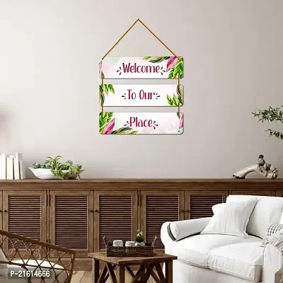 DeCorner Decorative Wooden Printed all Hanger | Wall Decor for Living Room | Wall Hangings for Home Decoration | Bedroom Wall Decor | Wooden Wall Hangings Home.(Welcome to our Place)-thumb3