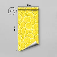 Self Adhesive Wallpapers (Lemon slice) Wall Stickers Extra Large (300x40cm) for Bedroom | Livingroom | Kitchen | Hall Etc-thumb1