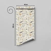 DeCorner - Self Adhesive Wallpaper for Walls (CoffeeShop) Extra Large Size (300x40) Cm Wall Stickers for Bedroom | Wall Stickers for Living Room | Wall Stickers for Kitchen | Pack of-1-thumb1