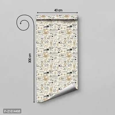 DeCorner - Self Adhesive Wallpaper for Walls (CoffeeShop) Extra Large Size (300x40) Cm Wall Stickers for Bedroom | Wall Stickers for Living Room | Wall Stickers for Kitchen | Pack of-1-thumb2