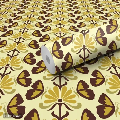 WALLWEAR - Self Adhesive Wallpaper For Walls And Wall Sticker For Home D&eacute;cor (YellowButterfly) Extra Large Size (300x40cm) 3D Wall Papers For Bedroom, Livingroom, Kitchen, Hall, Office Etc Decorations