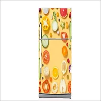 Self Adhesive Fridge Sticker Single/Double Door Full Size (160x60) Cm Fridge Stickers | Refrigerator Wall Stickers for Kitchen Decoration | Sticker for Fridge Door (CutFruit)-thumb2