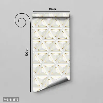 DeCorner - Self Adhesive Wallpaper for Walls (GoldenTriangle) Extra Large Size (300x40) Cm Wall Stickers for Bedroom | Wall Stickers for Living Room | Wall Stickers for Kitchen | Pack of-1-thumb2