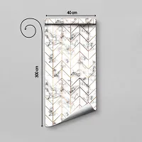 WALLWEAR - Self Adhesive Wallpaper For Walls And Wall Sticker For Home D&eacute;cor (WhiteZikZak) Extra Large Size (300x40cm) 3D Wall Papers For Bedroom, Livingroom, Kitchen, Hall, Office Etc Decorations-thumb1