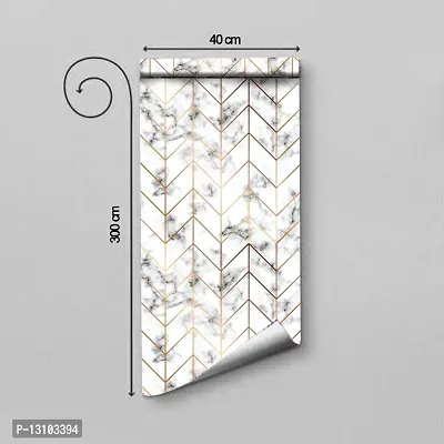 WALLWEAR - Self Adhesive Wallpaper For Walls And Wall Sticker For Home D&eacute;cor (WhiteZikZak) Extra Large Size (300x40cm) 3D Wall Papers For Bedroom, Livingroom, Kitchen, Hall, Office Etc Decorations-thumb2