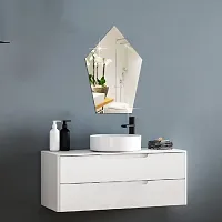 DeCorner -Self Adhesive Plastic Basin Mirror for Wall Stickers (30x20) cm Frameless Flexible Mirror for Bathroom | Bedroom | Living Room ( WL | Pentagon Mirror) Mirror Wall Decor-thumb2