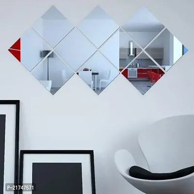 10 Big Square Silver Mirror for Wall Stickers Large Size (15x15) Cm Acrylic Mirror Wall Decor Sticker for Bathroom Mirror |Bedroom | Living Room Decoration Items