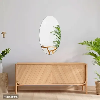 DeCorner -Self Adhesive Plastic Oval Mirror Sticker for Wall Stickers (30x20) cm Frameless Flexible Mirror for Bathroom | Bedroom | Living Room (L-Oval Mirror) Mirror Wall Decor
